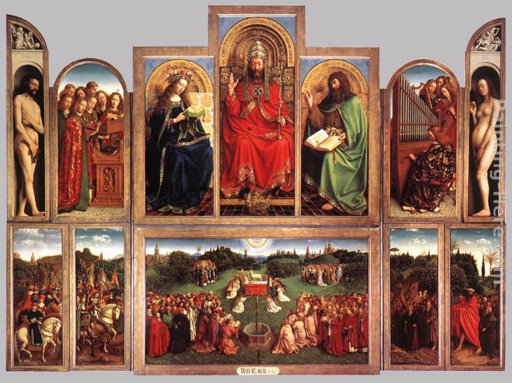 The Ghent Altarpiece (wings open) painting - Jan van Eyck The Ghent Altarpiece (wings open) art painting